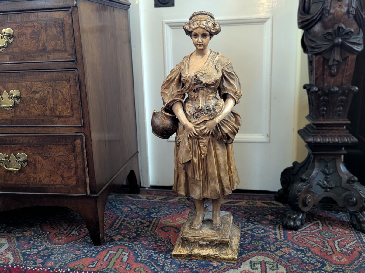 Van Hassett & Cle, French Pottery Figure Of A Lady